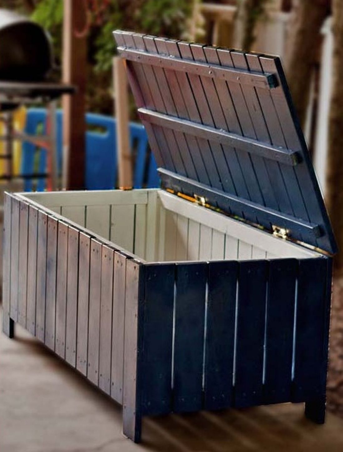 Outdoor storage bench plans