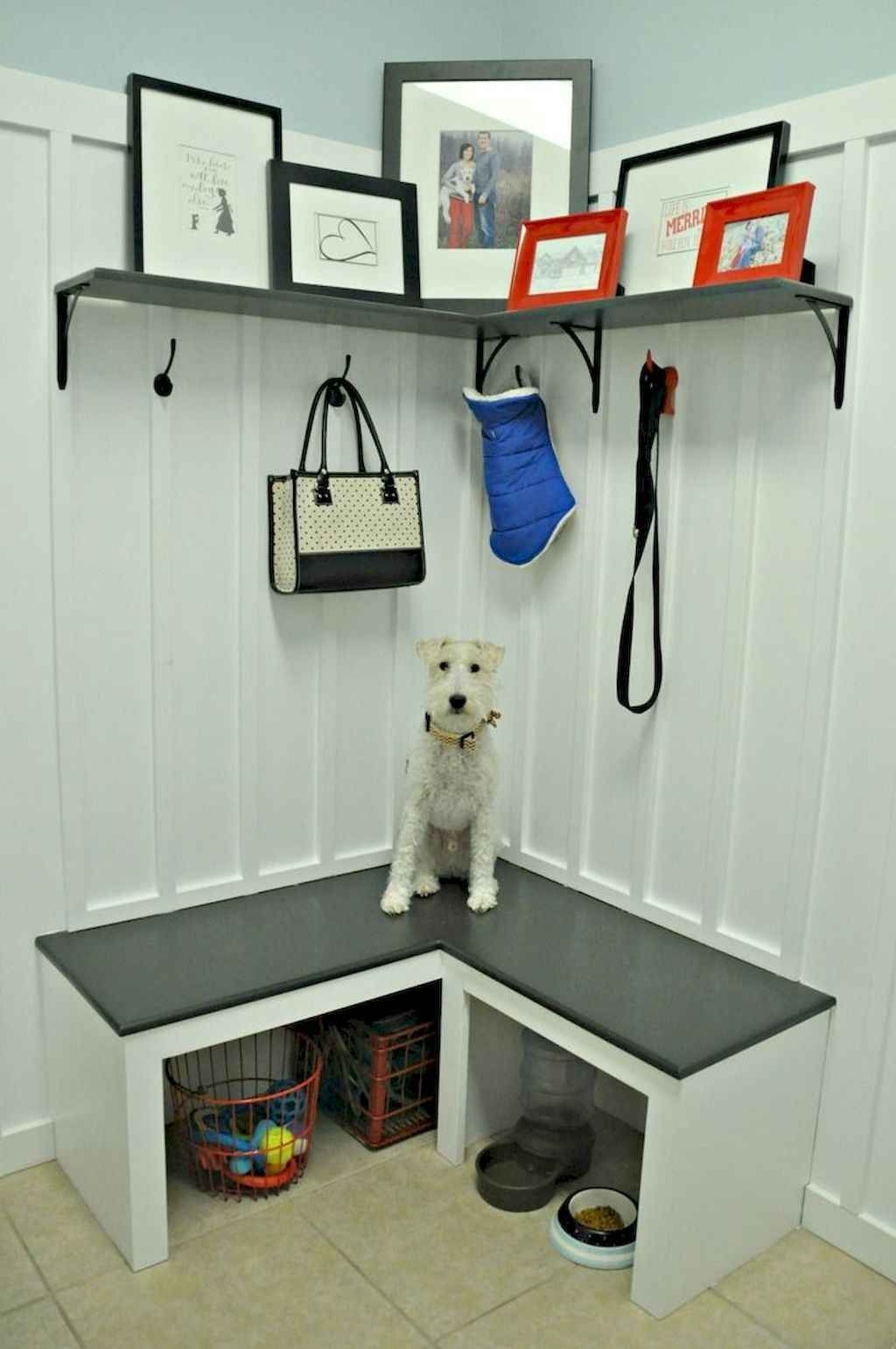 Small corner bench with storage