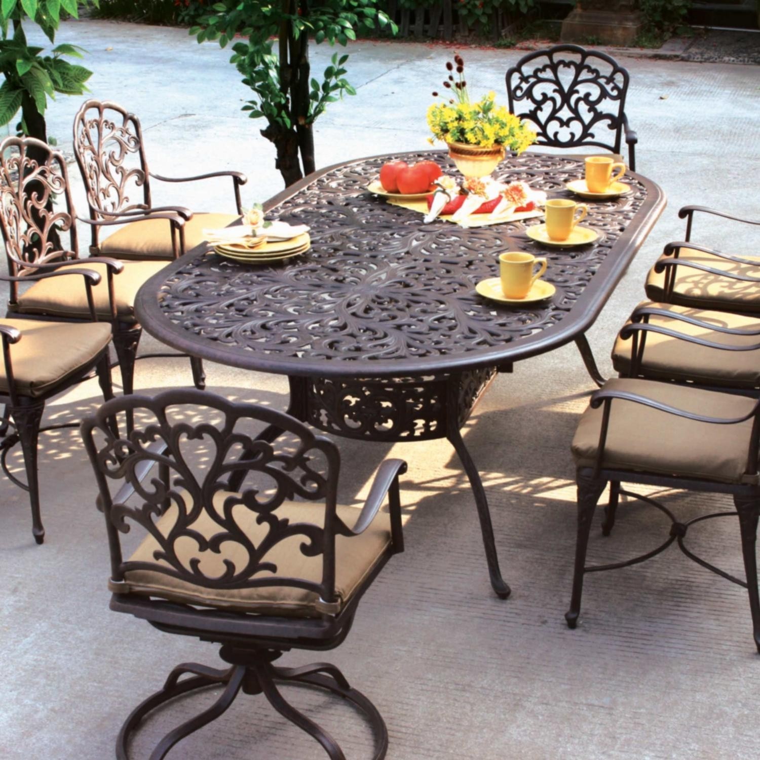 Darlee Catalina Cast Aluminum Patio Dining Set - Seats 8