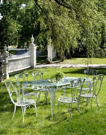 Vintage wrought iron lawn furniture