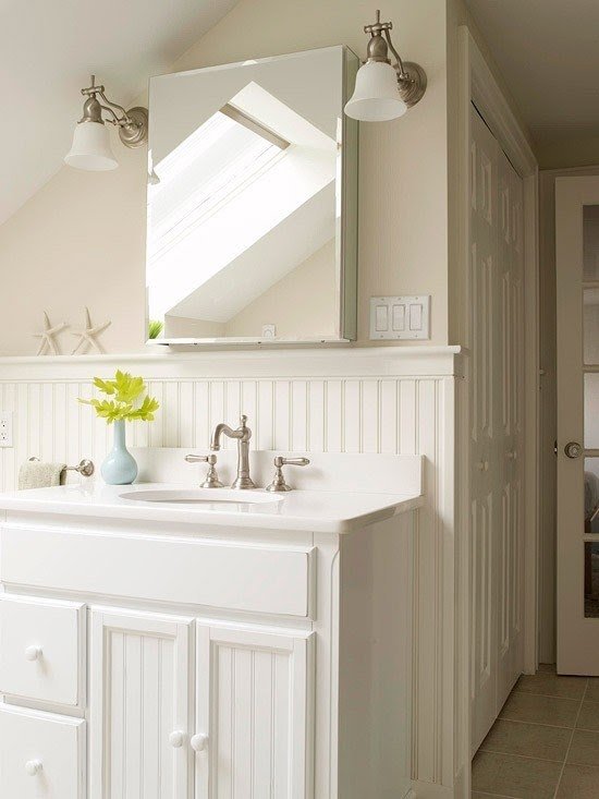 Beveled mirror medicine cabinet