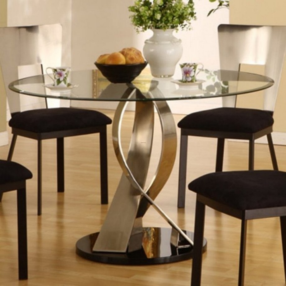 Glass round kitchen table