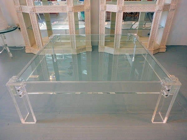 Glass top square coffee table 2