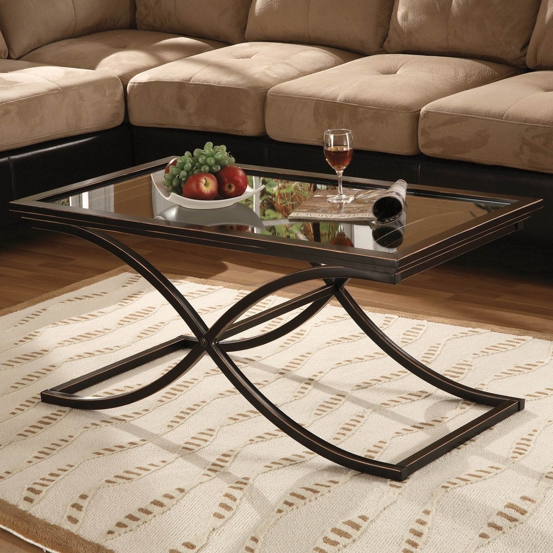 Metal and glass coffee table 2