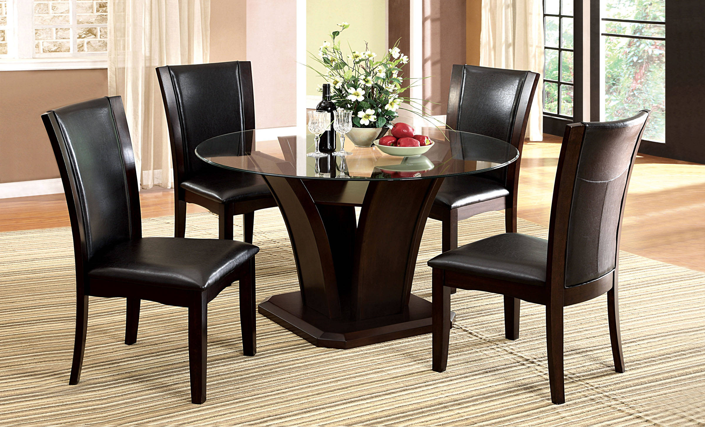 Round glass top kitchen table