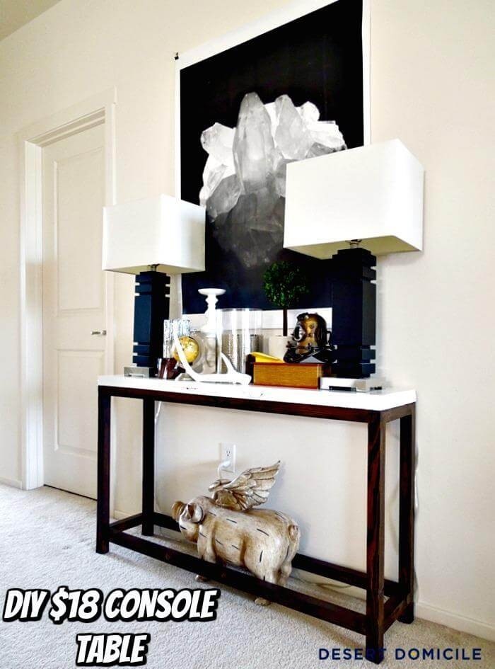 Slim sofa table