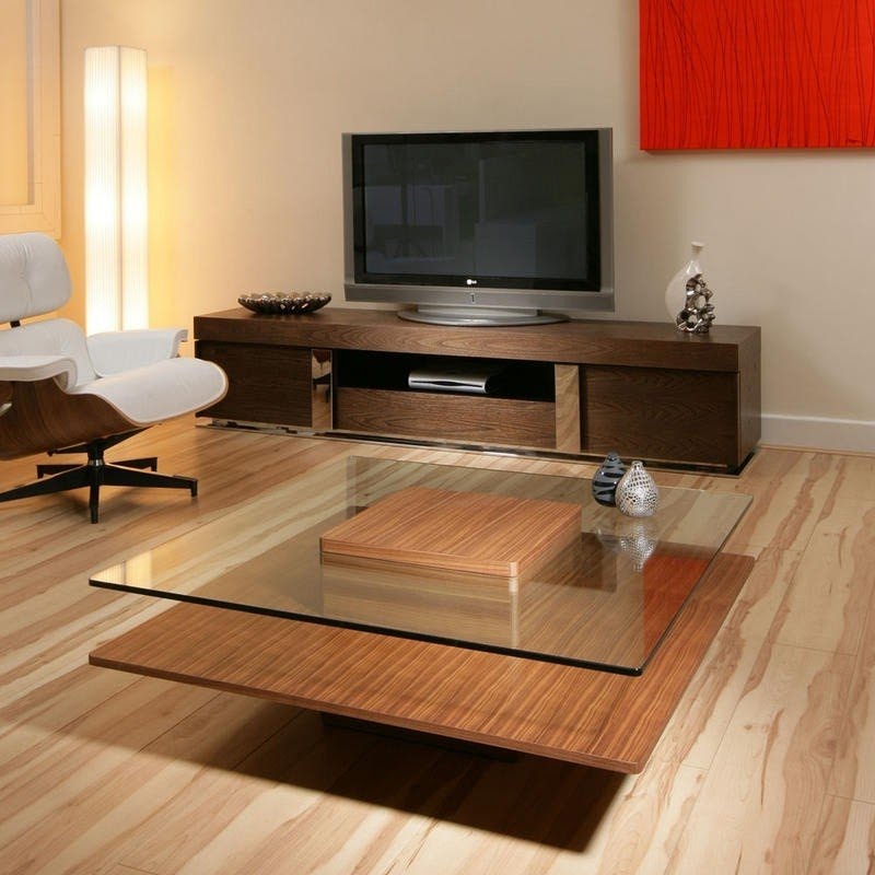 Square glass cocktail table
