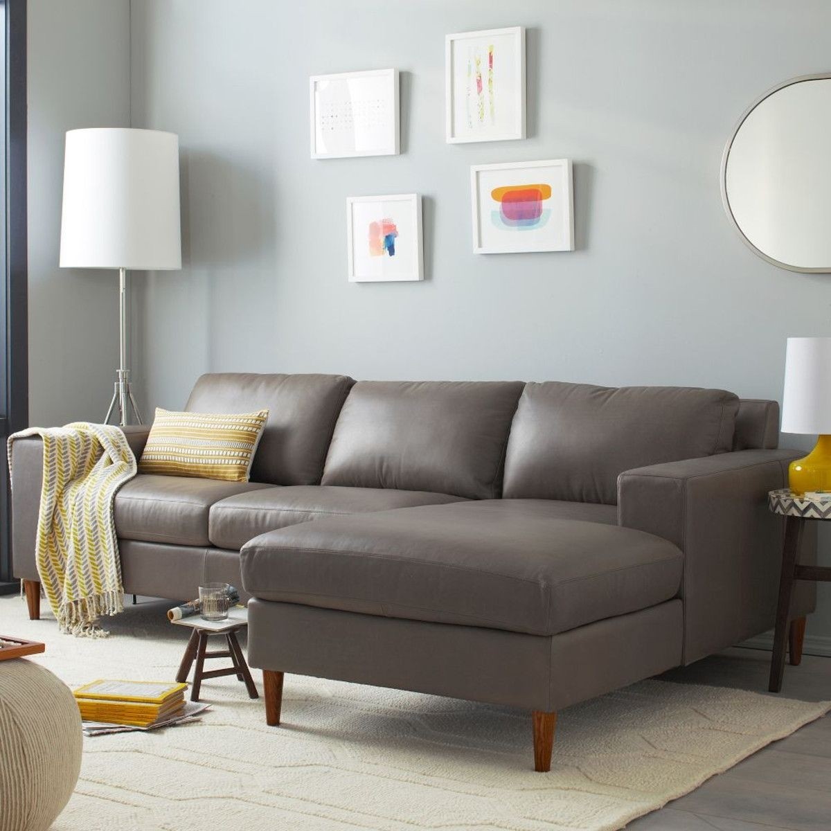 York 2 piece leather sectional