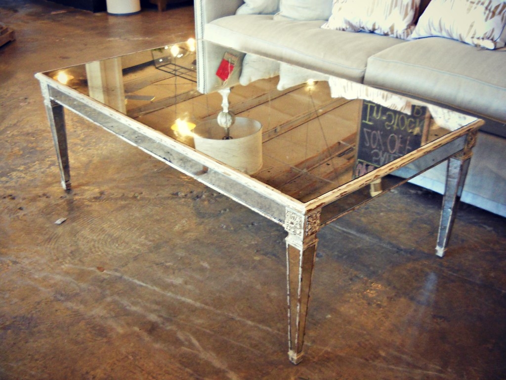 Black mirrored coffee table