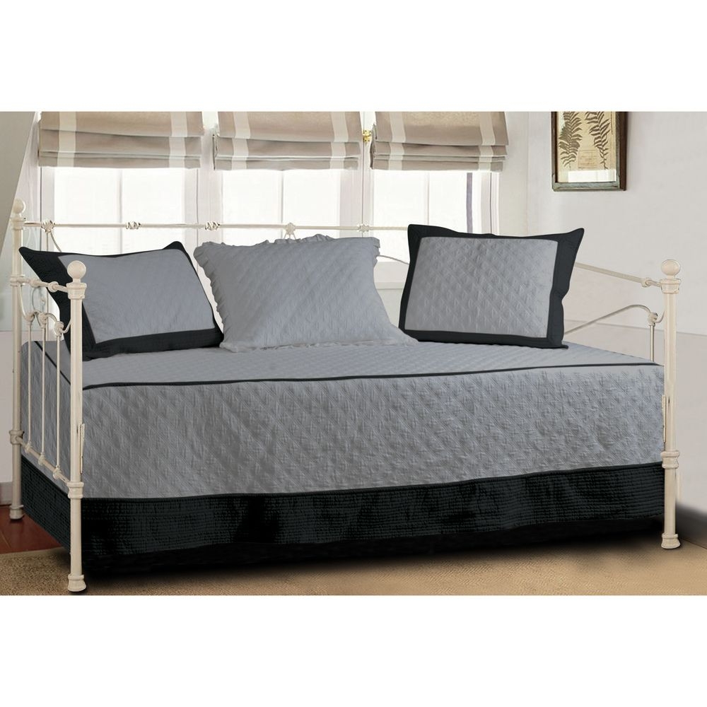 Brentwood quilted ivory taupe 4 piece daybed set