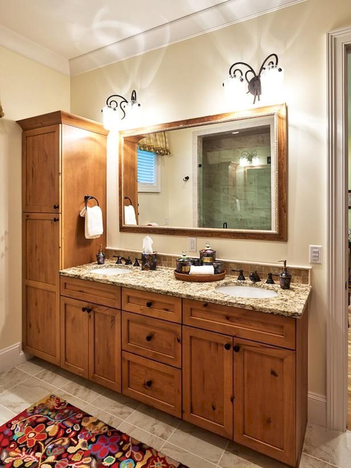 Double sink corner vanity
