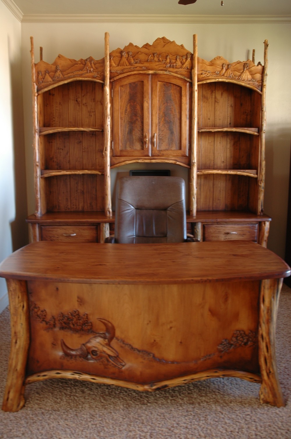 Executive desk and credenza 1