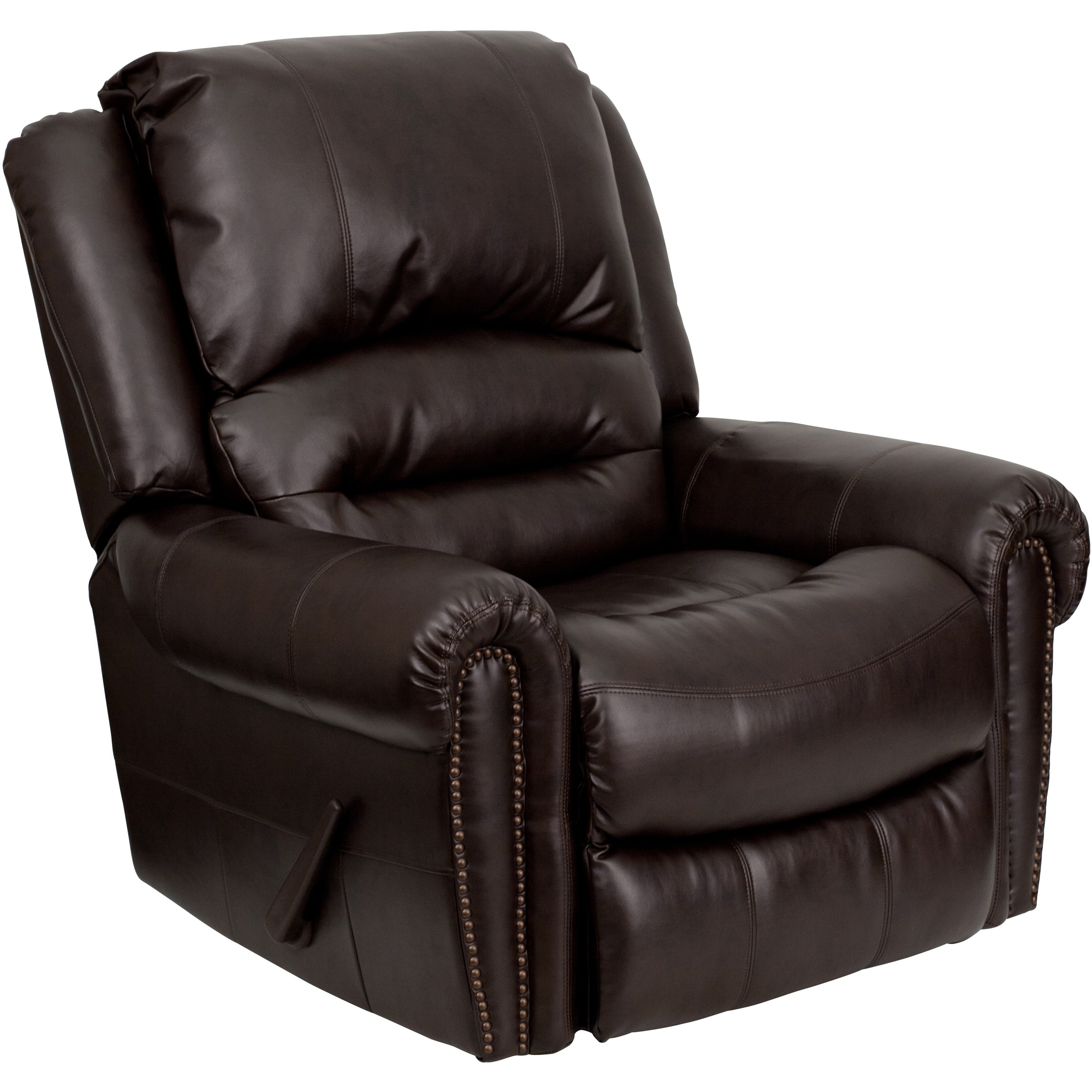 Flash Furniture Plush Brown Leather Rocker Recliner