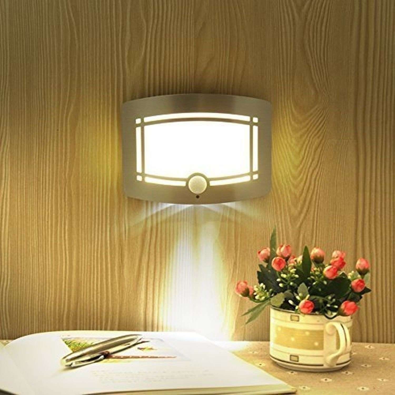 [LED Wall Light] OxyLED® Luxury Aluminum Case Wireless Stick Anywhere Bright Motion Sensor Activated LED Wall Sconce Night Light, Auto On/Off, Aluminum, Battery Powered for Hallway, Pathway, Staircase, Garden, Yard, Wall, Drive Way (T-03)