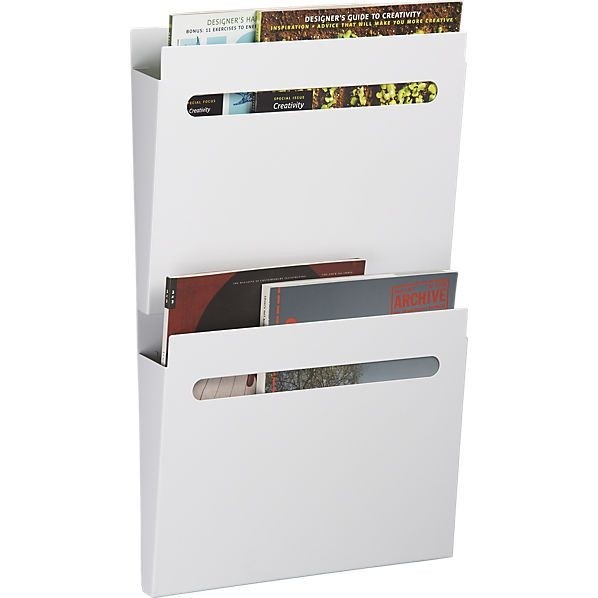 Metal wall mount magazine rack