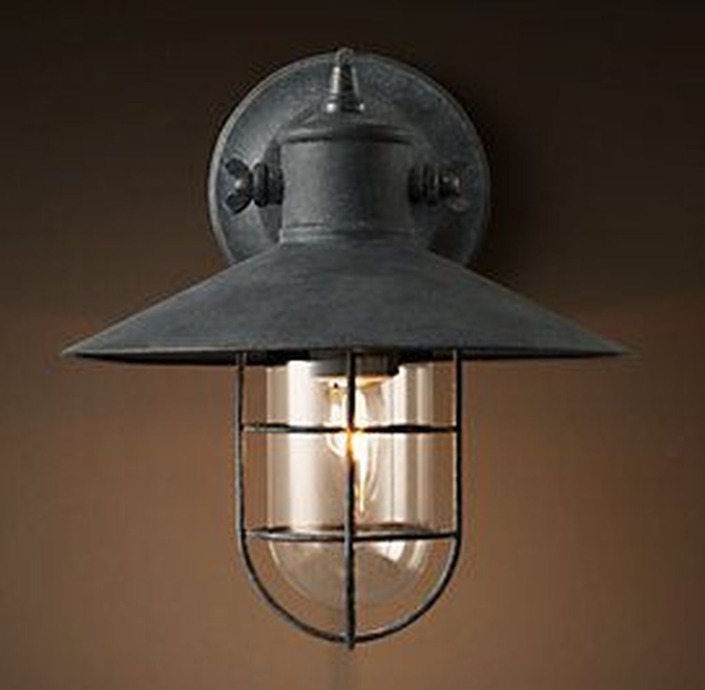 Restoration hardware harbor sconce weathered zinc 99 129 para garage
