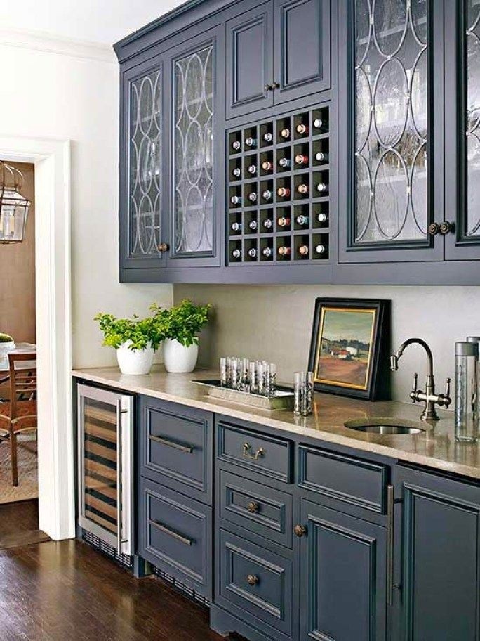 Bar with built in wine cooler