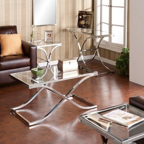 Coffee table glass metal