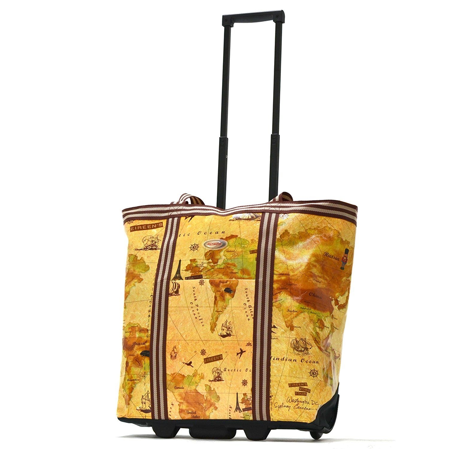 Cosmopolitan Map Rolling Shopping Tote