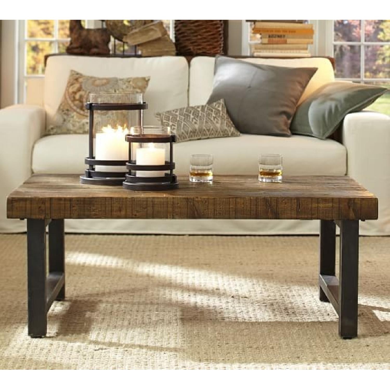 Griffin Metal Wood Slab Console Table