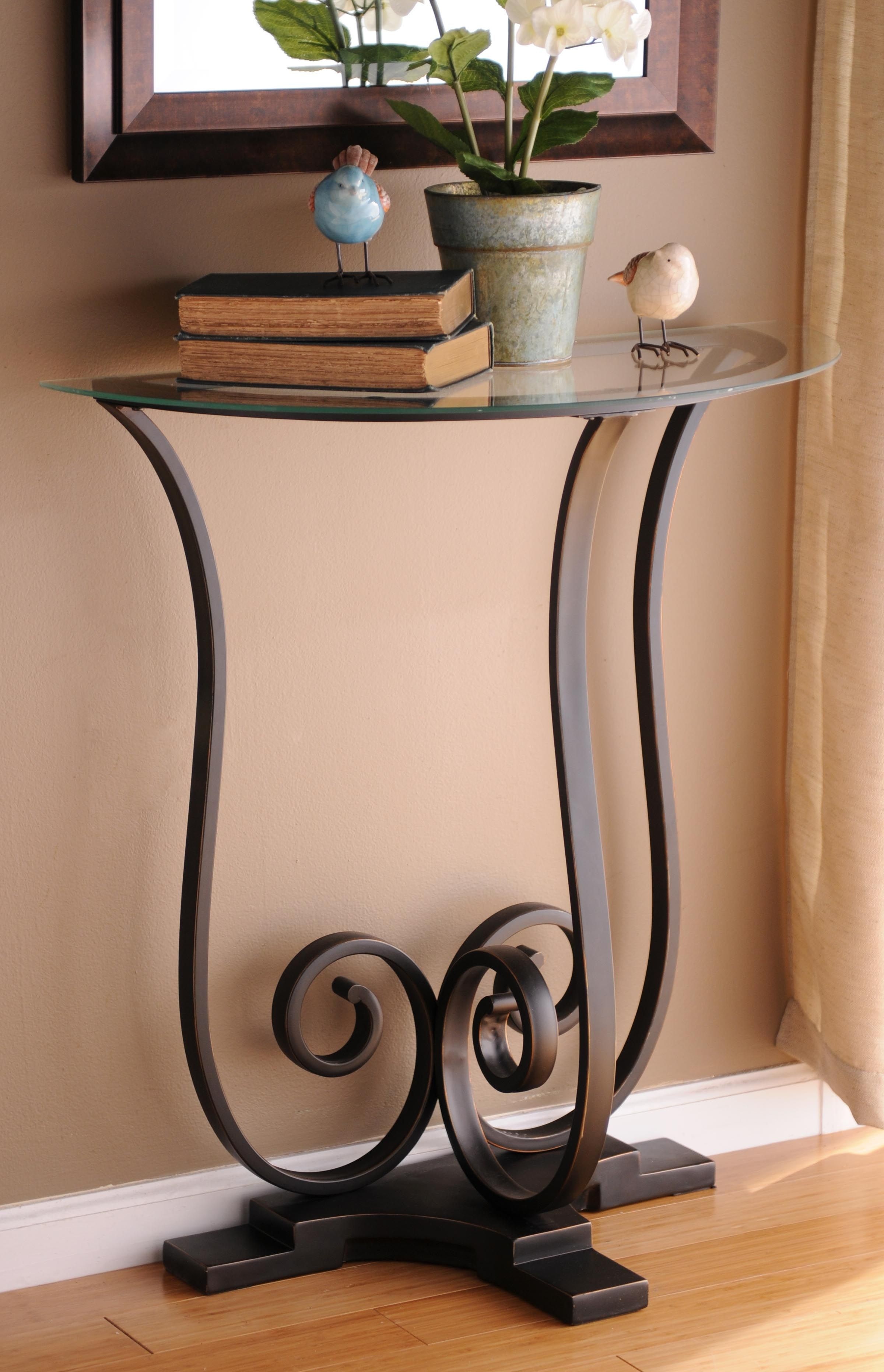 Half round entry table