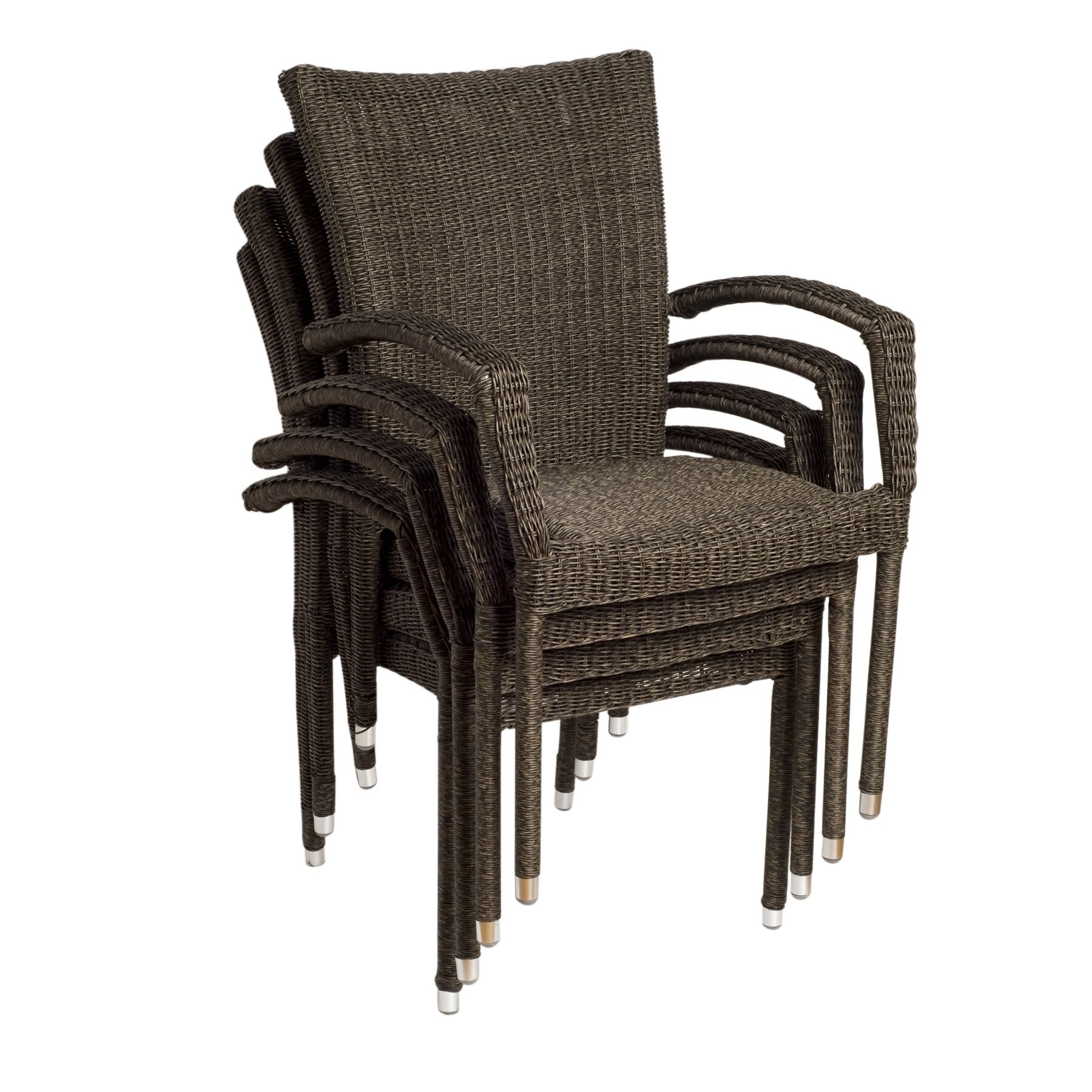 International home set of 4 atlantic woven seat wicker patio