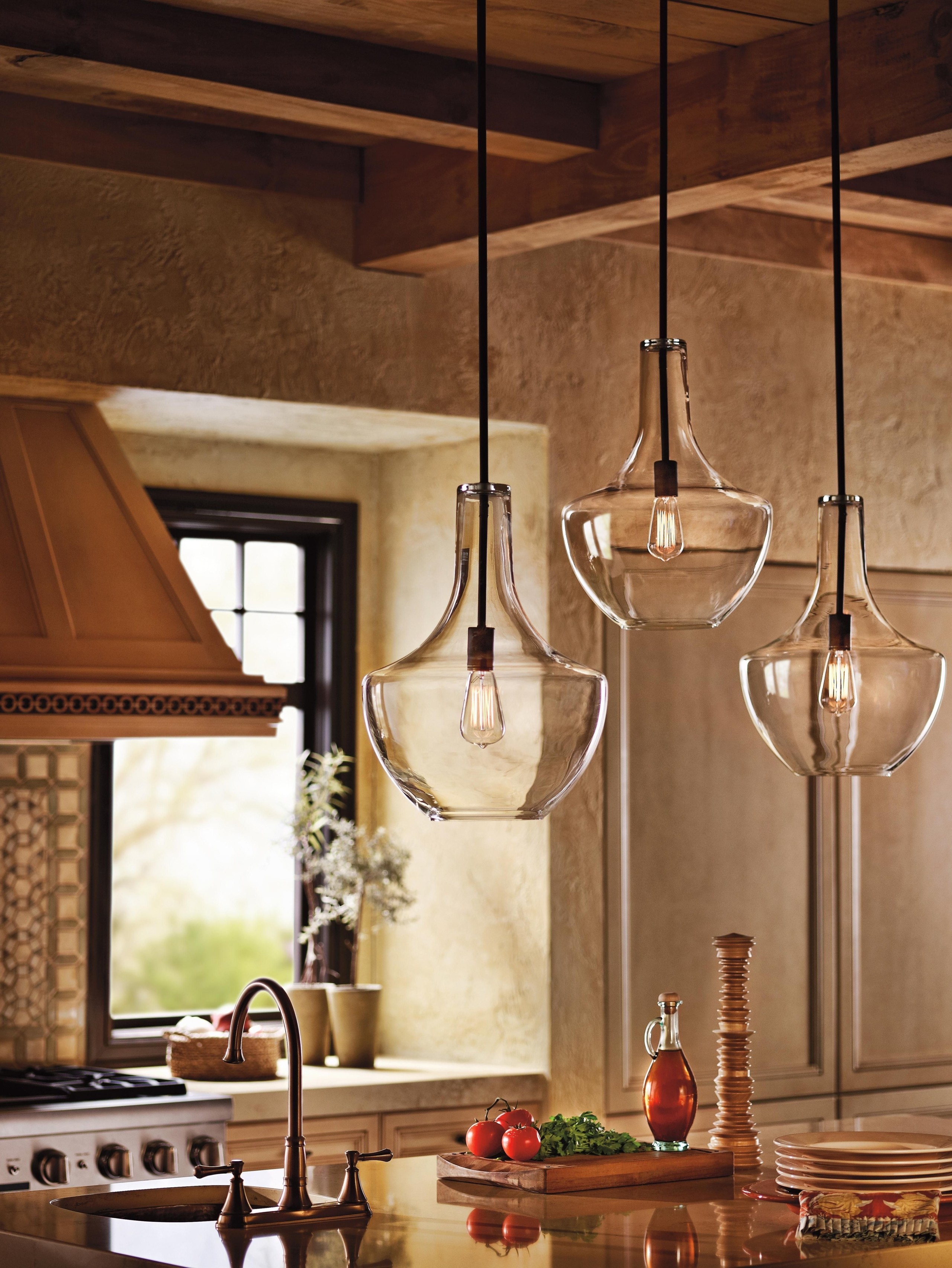 Kichler 42046 Everly Single-Bulb Indoor Pendant with Clear Glass Shade,