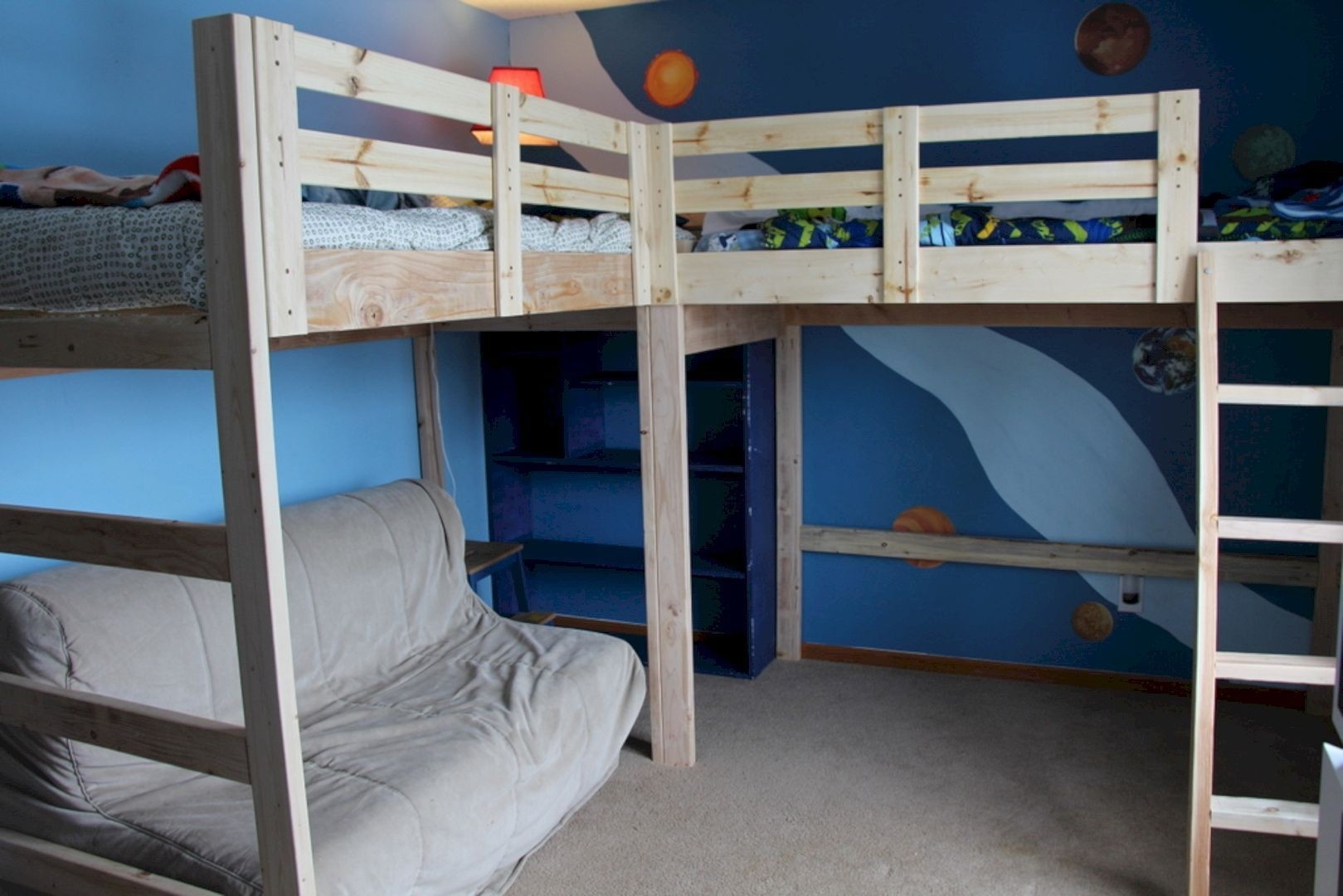 L shape loft bed 2