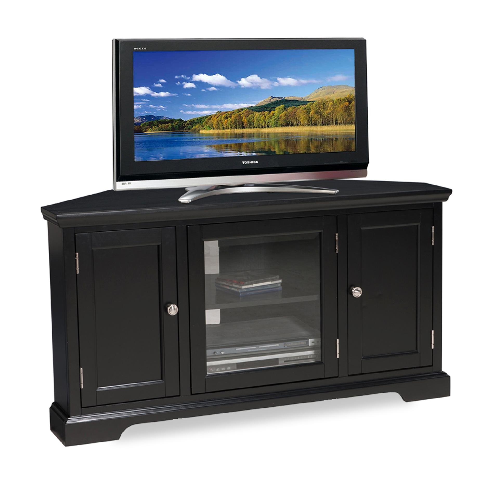 Leick Black Hardwood Corner TV Stand, 46-Inch