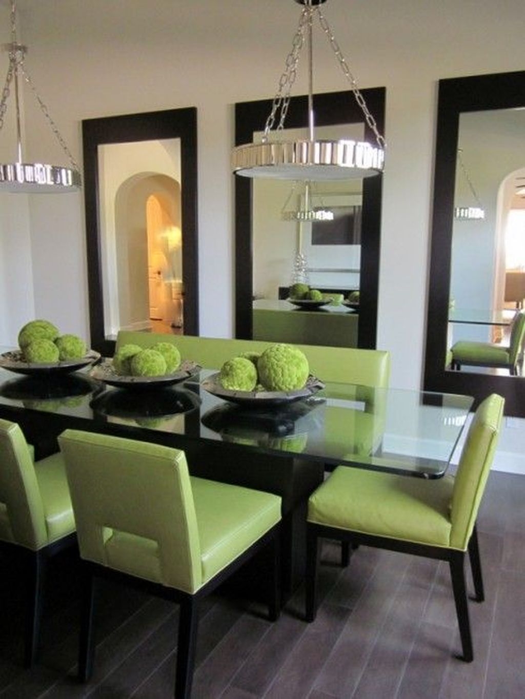 Lime green and white bedroom