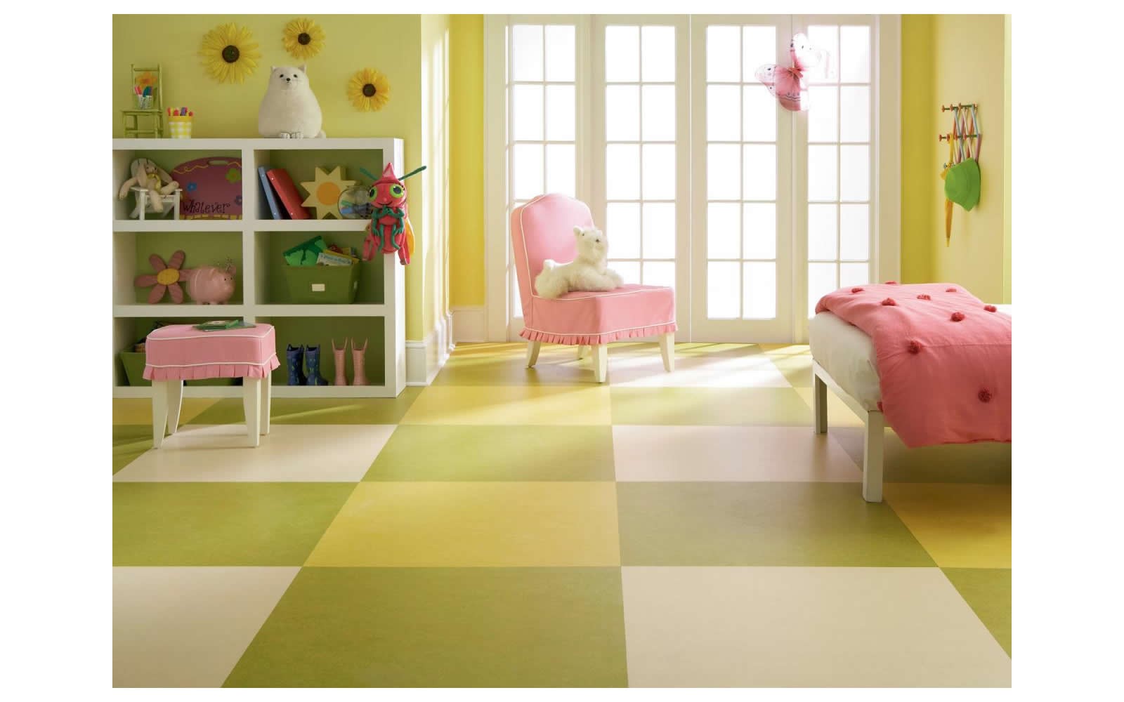 Linoleum also comes in large sheets that can be laid