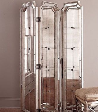 Mirrored folding screen