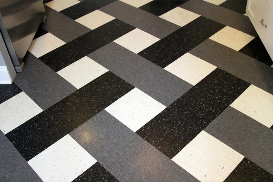 Retro vinyl floor tiles