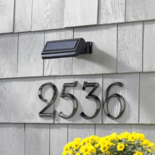 Whitehall Products, Illuminator Solar Address Standard Wall Lamp 14247, 2 inches wide by 6.875 inches high, black