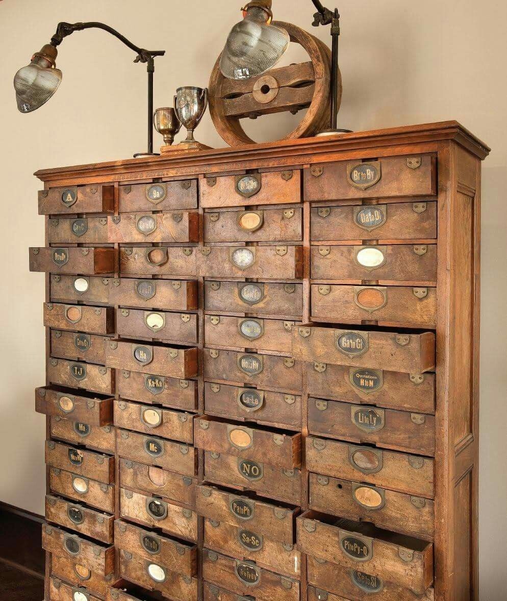 Wood storage cabinet with drawers