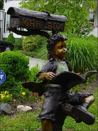 Bronze mailbox and post 11