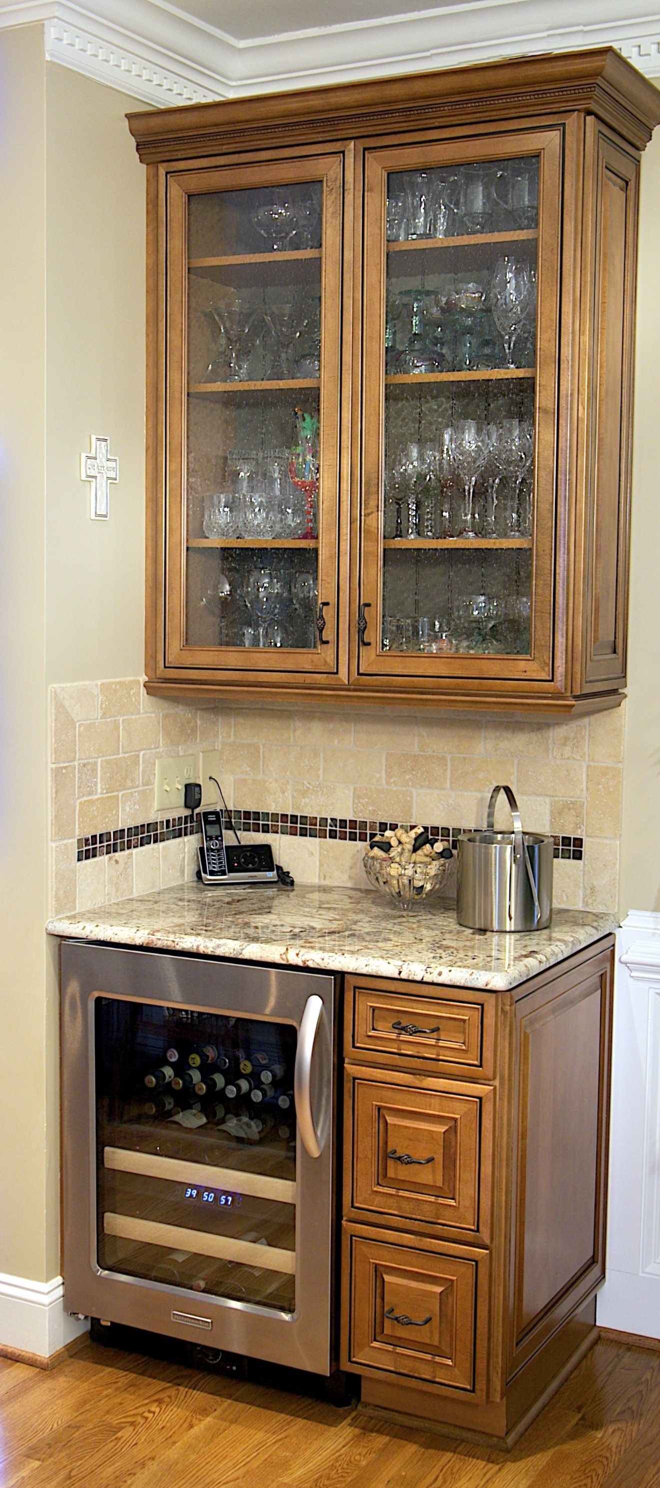Cabinet with built in mini fridge