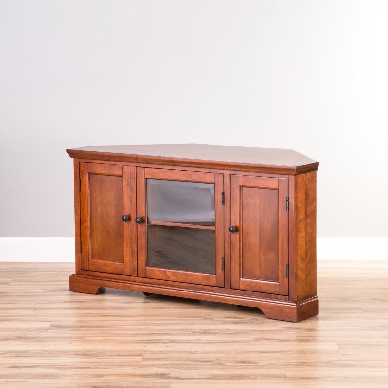 Cherry 46" Corner TV Stand