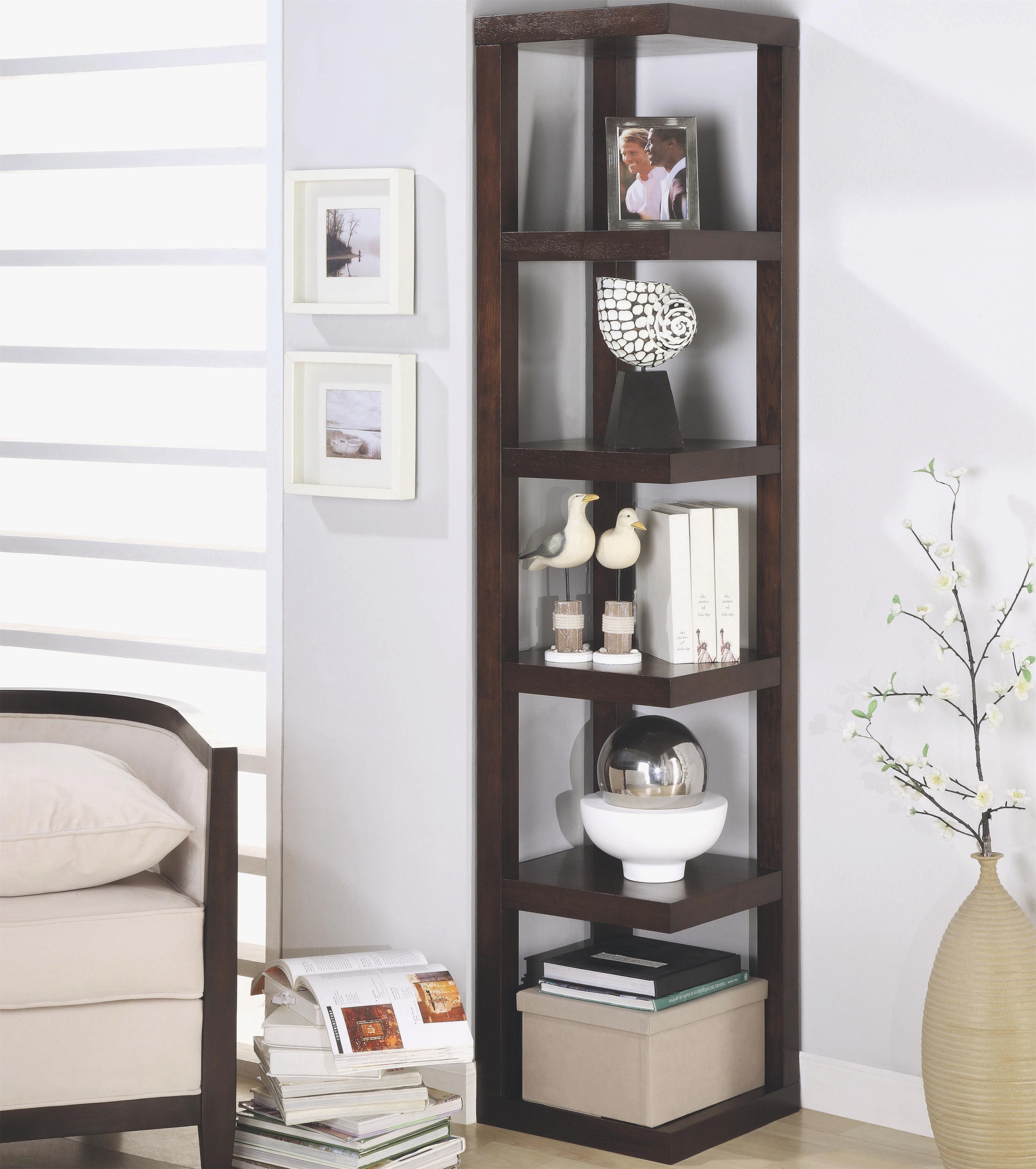 Corner wall shelf unit