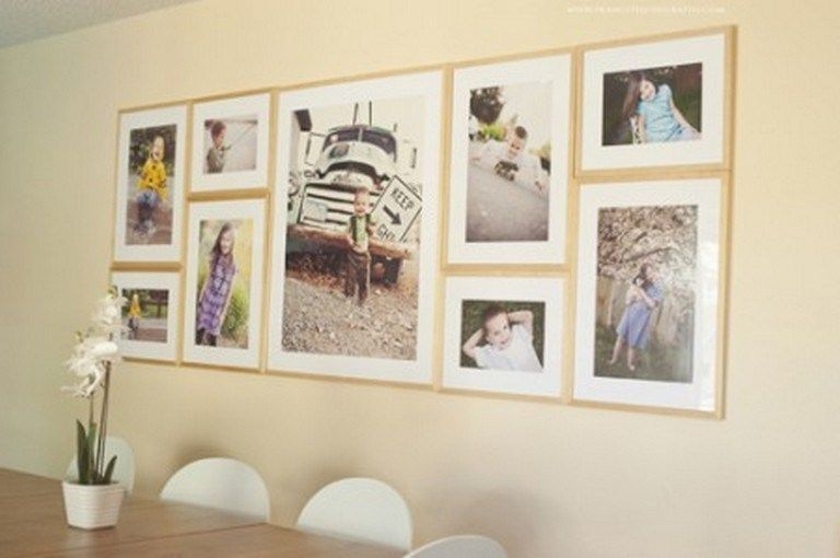 Large multi picture photo frames wall set