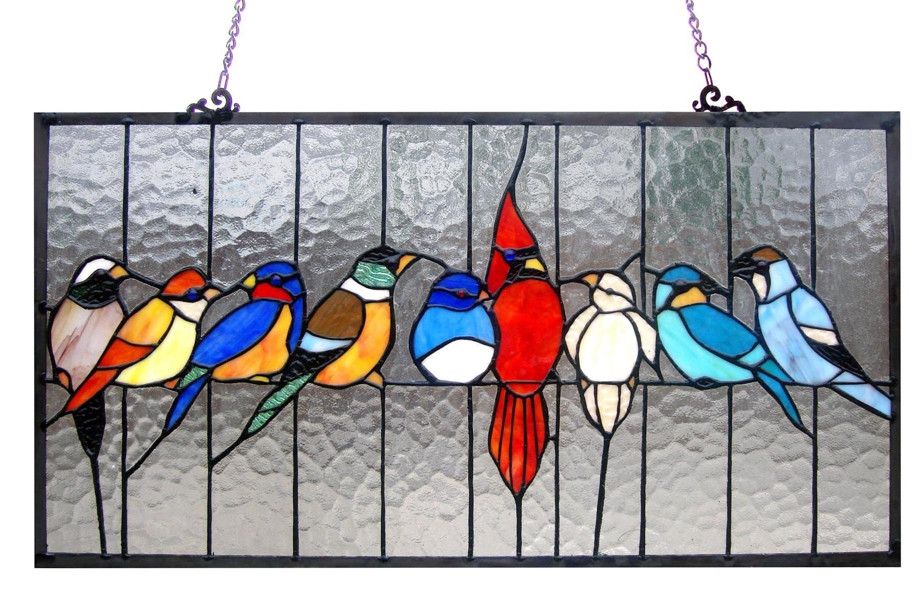Large stained glass window panels