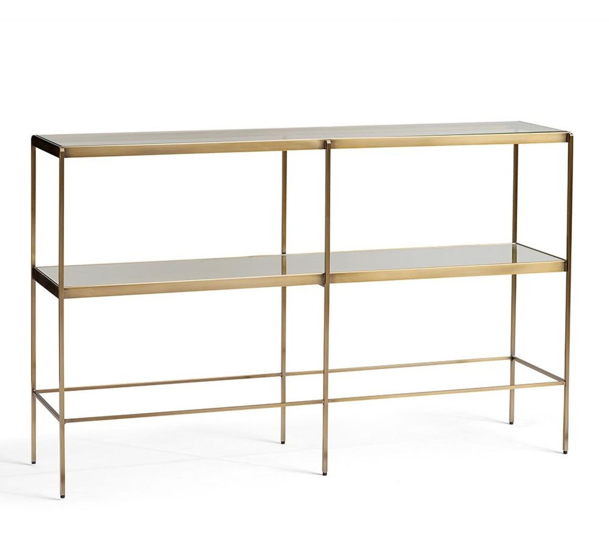 Leona brass glass skinny console
