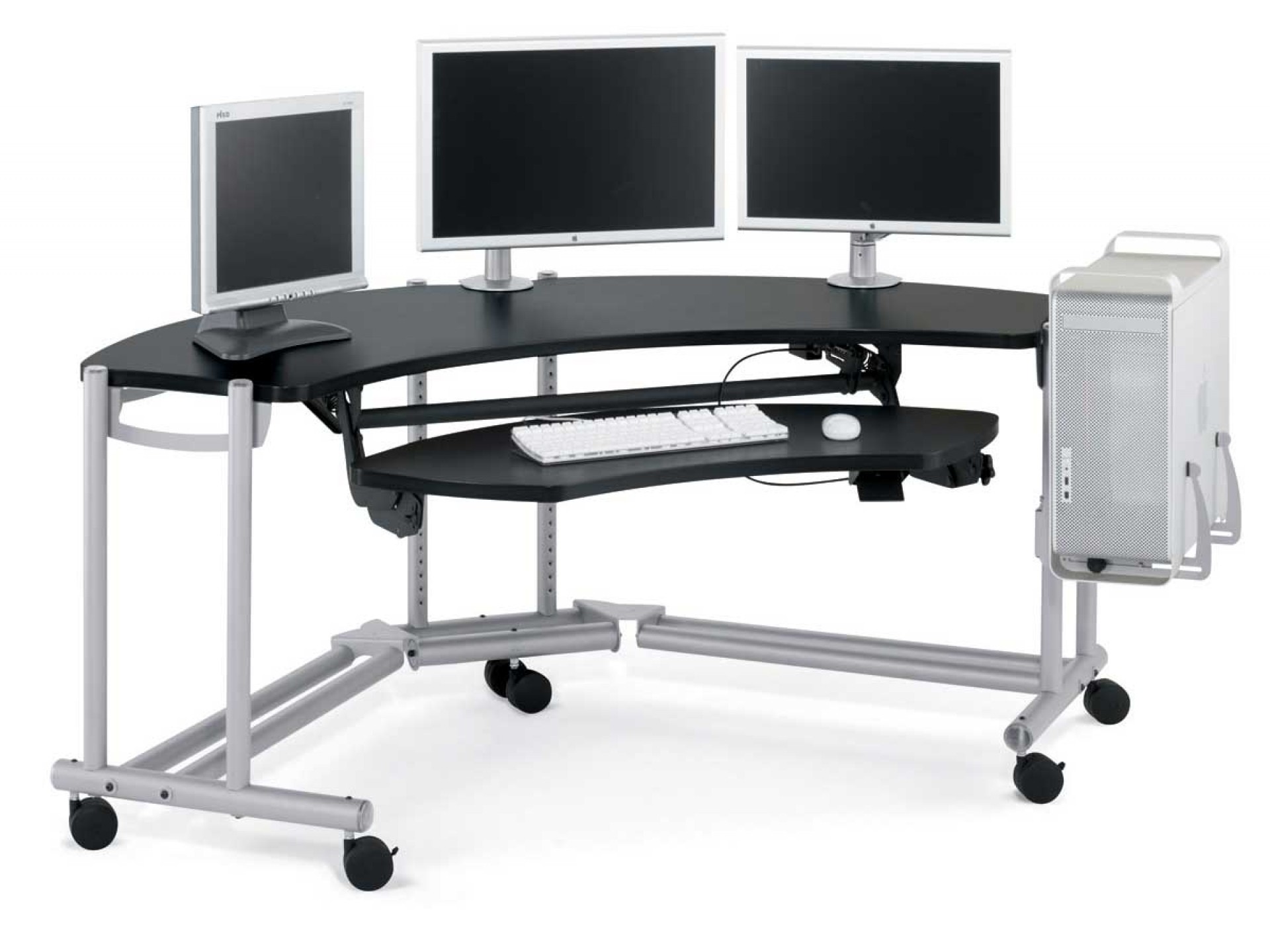 Metal desk on wheels