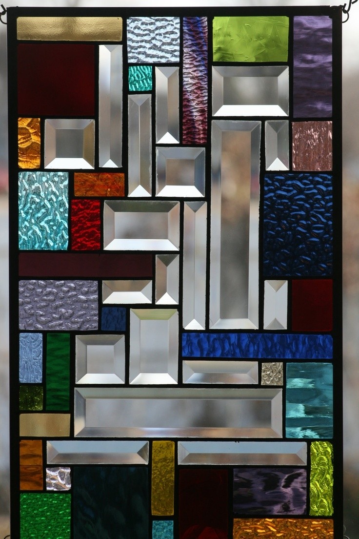 Quilted sampler stained glass window