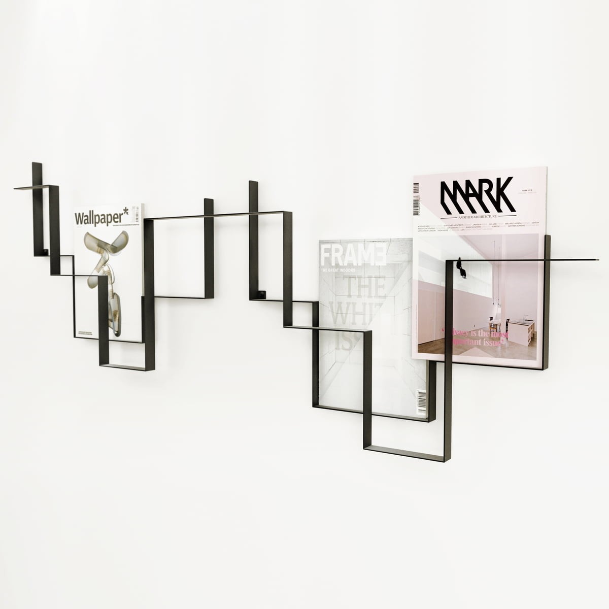 Wall mounted metal magazine rack 1