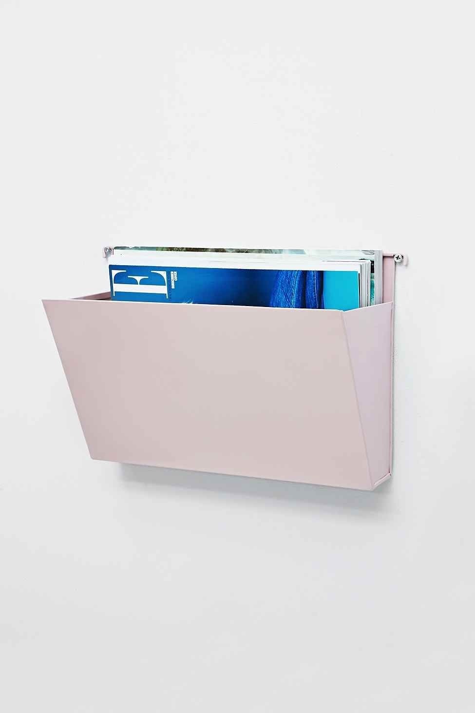 Wall mounted metal magazine rack 10