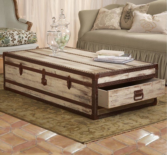 Wooden chest coffee table
