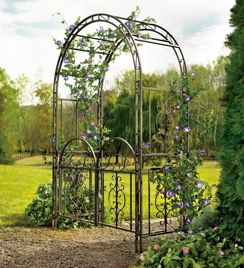 Wrought iron garden arbor