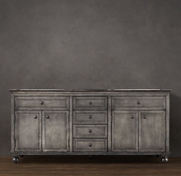 Zinc double vanity base