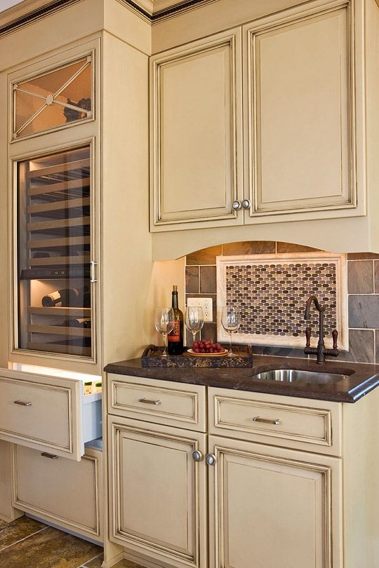 Bar cabinet with wine refrigerator 2